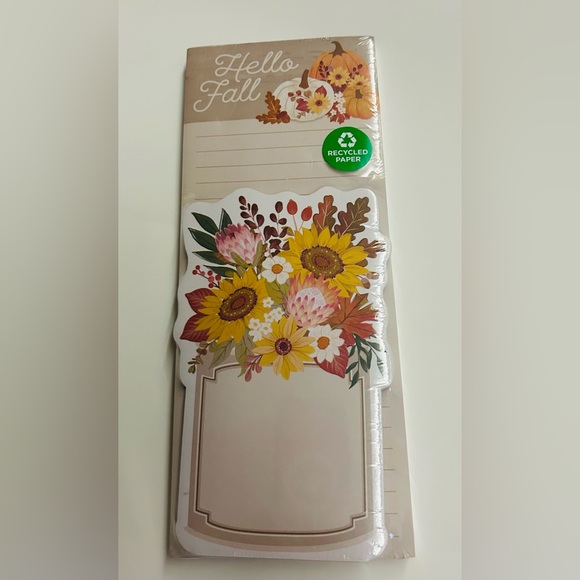 New Clementine Notepad Set 2 Pads "Hello Fall" Floral Pumpkins Leaves - Picture 9 of 9